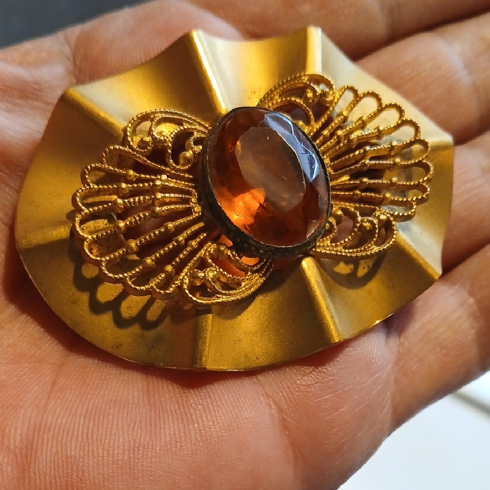 Vintage Sash Pin Gold Tone